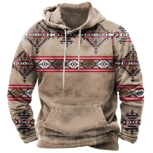 Reid | Hoodie Homme Tribal Longline avec Poches Kangourou