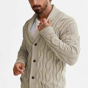 Beau | Cardigan Homme Tricot Texturé à Boutons pour Style Classique et Confort