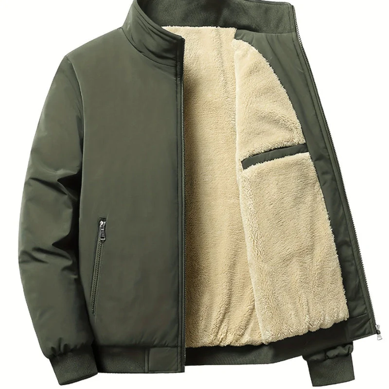 Vincent | Veste Outdoor Homme à Col Montant Zippé avec Doublure Polaire Unicolore – Image 6