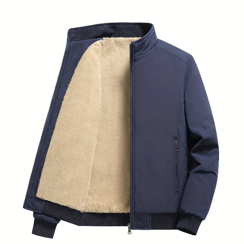 Vincent | Veste Outdoor Homme à Col Montant Zippé avec Doublure Polaire Unicolore – Image 5