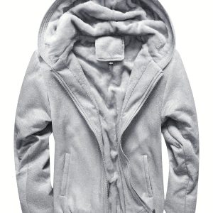 Victor | Veste Homme à Capuche Zippée, Manches Longues avec Doublure Polaire