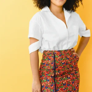 LA JUPE SONRISA - Wax tons orangés