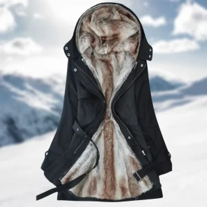 Parka Femme Elégante avec Capuche et Ceinture, Doublure Douce, Coupe Confortable