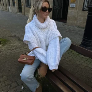 Soline | Pull Femme Col Roulé Oversize en Maille Épaisse Classique