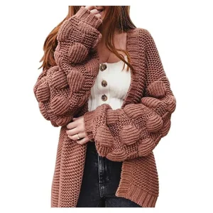 Cardigan Femme | Gilet à Manches Volumineuses