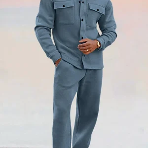 Casual Set Homme | Ensemble Sweat Chemise et Pantalon Droit